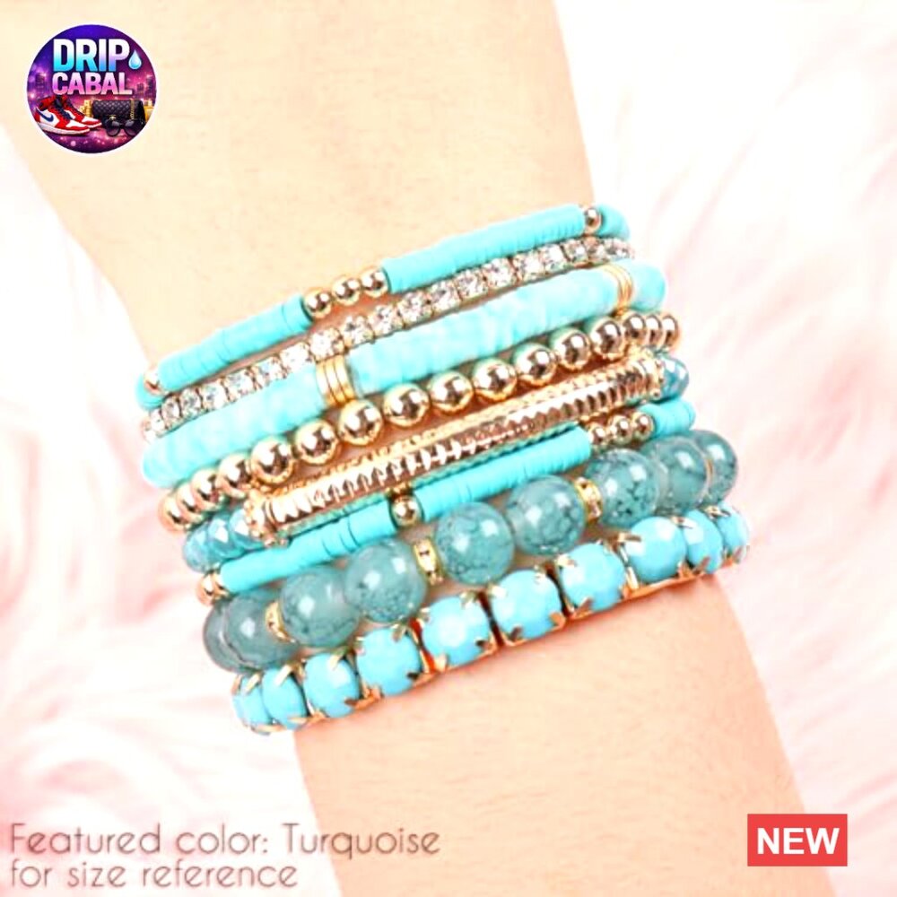 Stretch Beaded Stackable Bracelets Boho Layering … - image 2